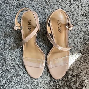 ABOUND Nude Heels (Clear Strap)